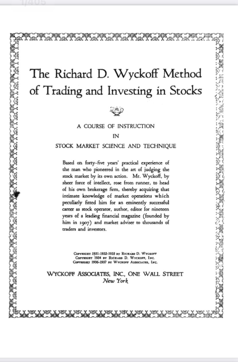 Richard D. Wyckoff Method of Trading and Investing in Stocks