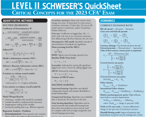 CFA 2023 Level II - Schweser_s Quicksheet-TheTrendFollowing