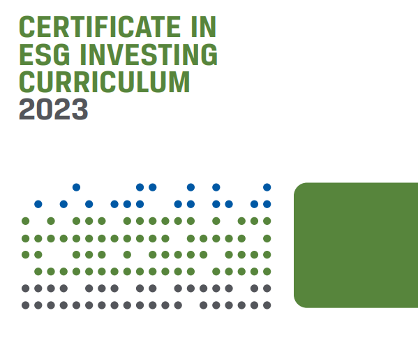 CFA Certificate in ESG Investing Curriculum (2023)-趋势跟踪之道