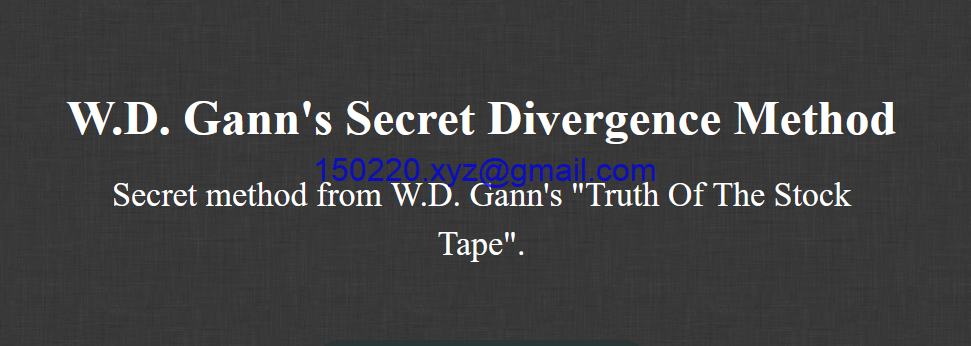 W.D. Gann’s Secret Divergence Method-趋势跟踪之道