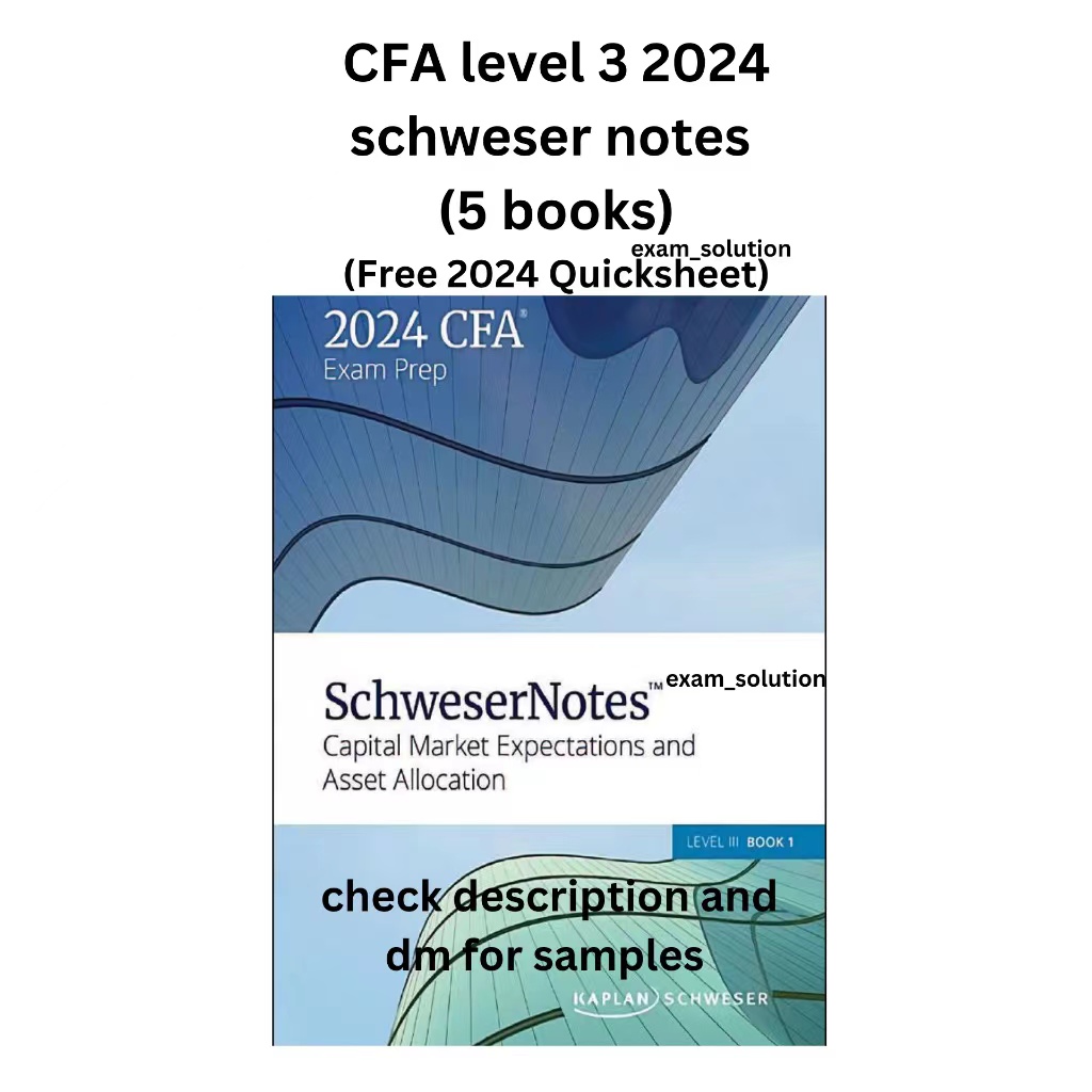 CFA level 1 2 3 2024 Schweser notes ( Free Quicksheet)-趋势跟踪之道