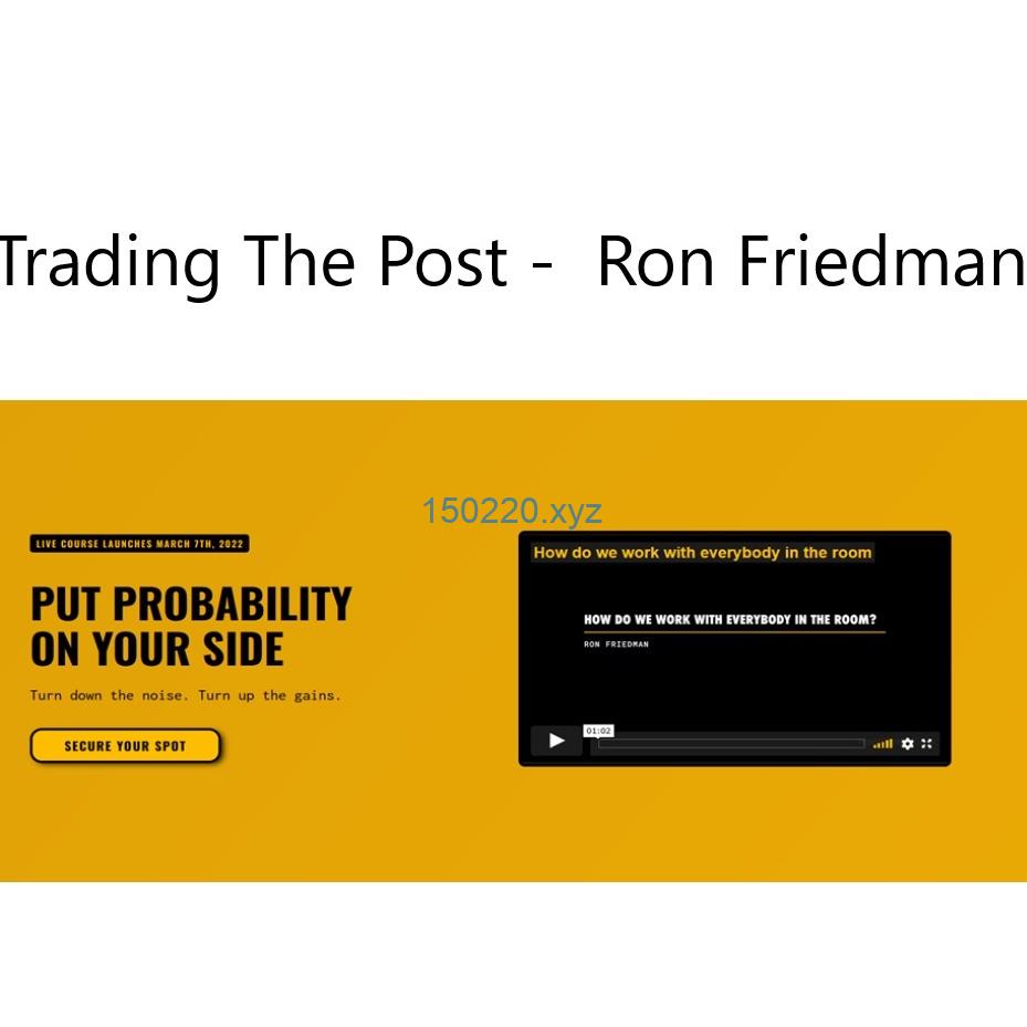 Trading the Post – Ron Friedman-趋势跟踪之道